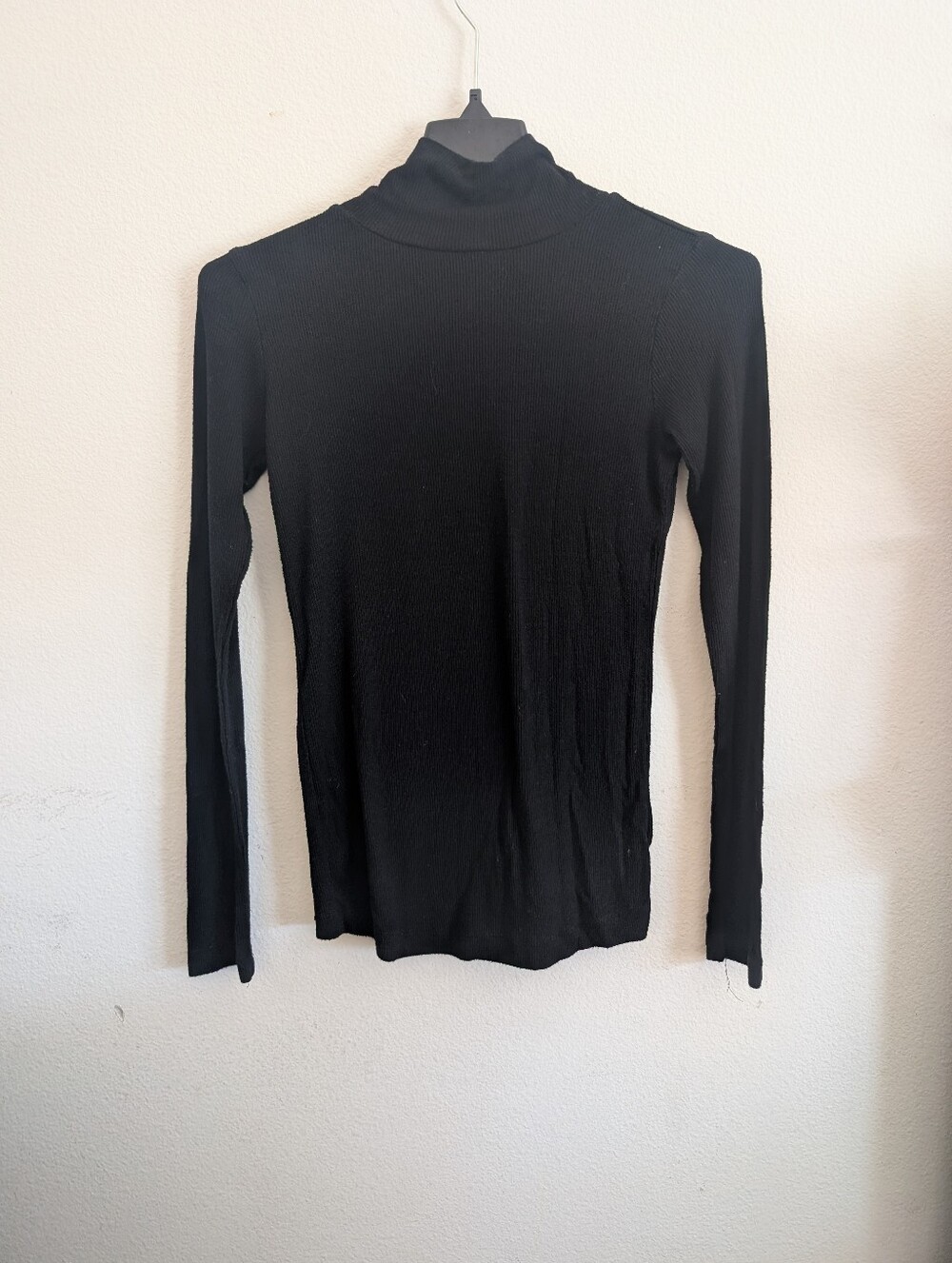Shinestar Black Ribbed Turtleneck Long Sleeve Top